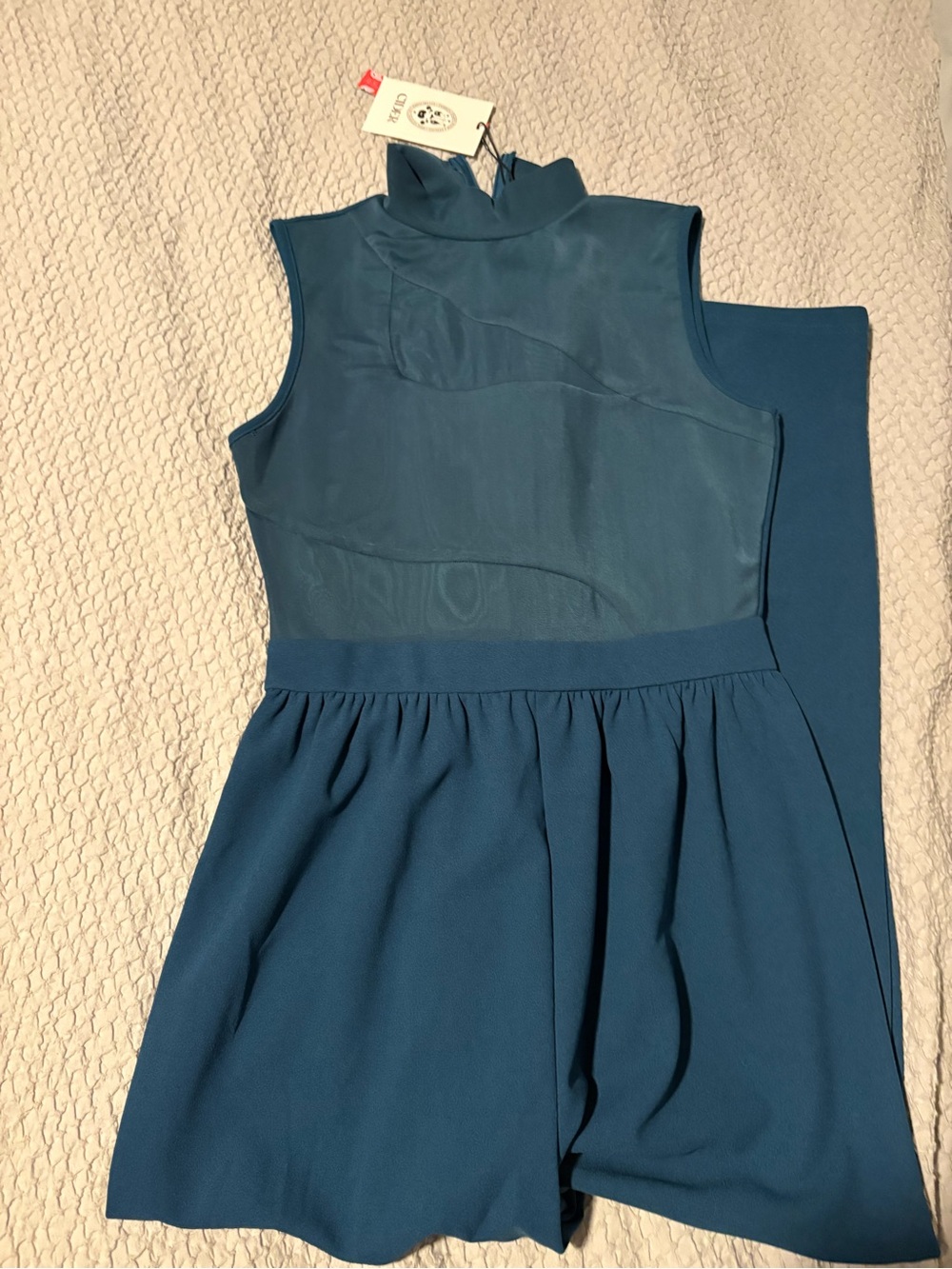 Cider Teal High-Neck Wide-Leg Jumpsuit - Picture 4 of 5